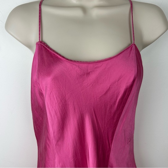 Vintage 1999 Victoria's Secret Y2K 100% Silk Raspberry Satin Dress sz M Fairy - Picture 2 of 12